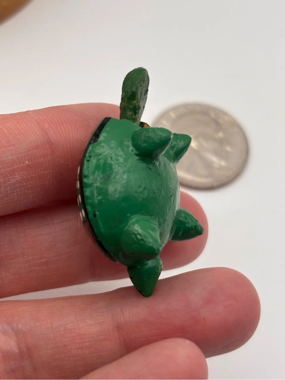Mexican Hand-Carved Wooden Turtle Bobblehead Figurine, Miniature Turtle Trinket